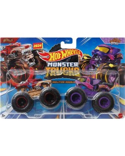 Buggy set Hot Wheels Monster Trucks - HotWeller & Scratch Attack, 1:64